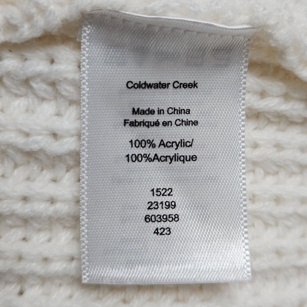 Coldwater Creek Christmas Sweater Ivory With Red Accents Size 3 XL - Picture 8 of 9